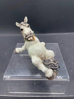 2000 Sealmark Resin Laughing Buck Tooth Whimsical Grey Horse Figurine